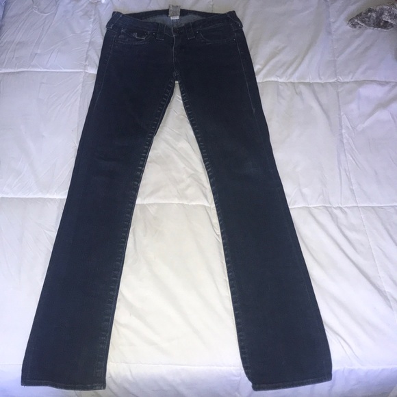 True religion dark wash boot cut jeans sequins - Picture 5 of 8